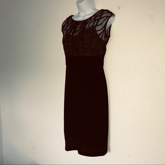 I N Studio Sheer Top Velvet Skirt Dress 6 - Picture 4 of 8